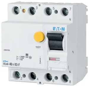 Wyłącznik różnicowoprądowy 10 kA, In=40 A, I?N=0,03 A, Typ G/F, 4-biegunowy FRCMM FRCMM-40/4/003-G/F - Bezpieczniki elektryczne - miniaturka - grafika 1