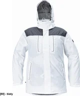 Odzież robocza - CERVA CREMORNE parka - męska zimowa parka, stały kaptur, przedłużony tył, 100% poliester - biały 4XL - miniaturka - grafika 1