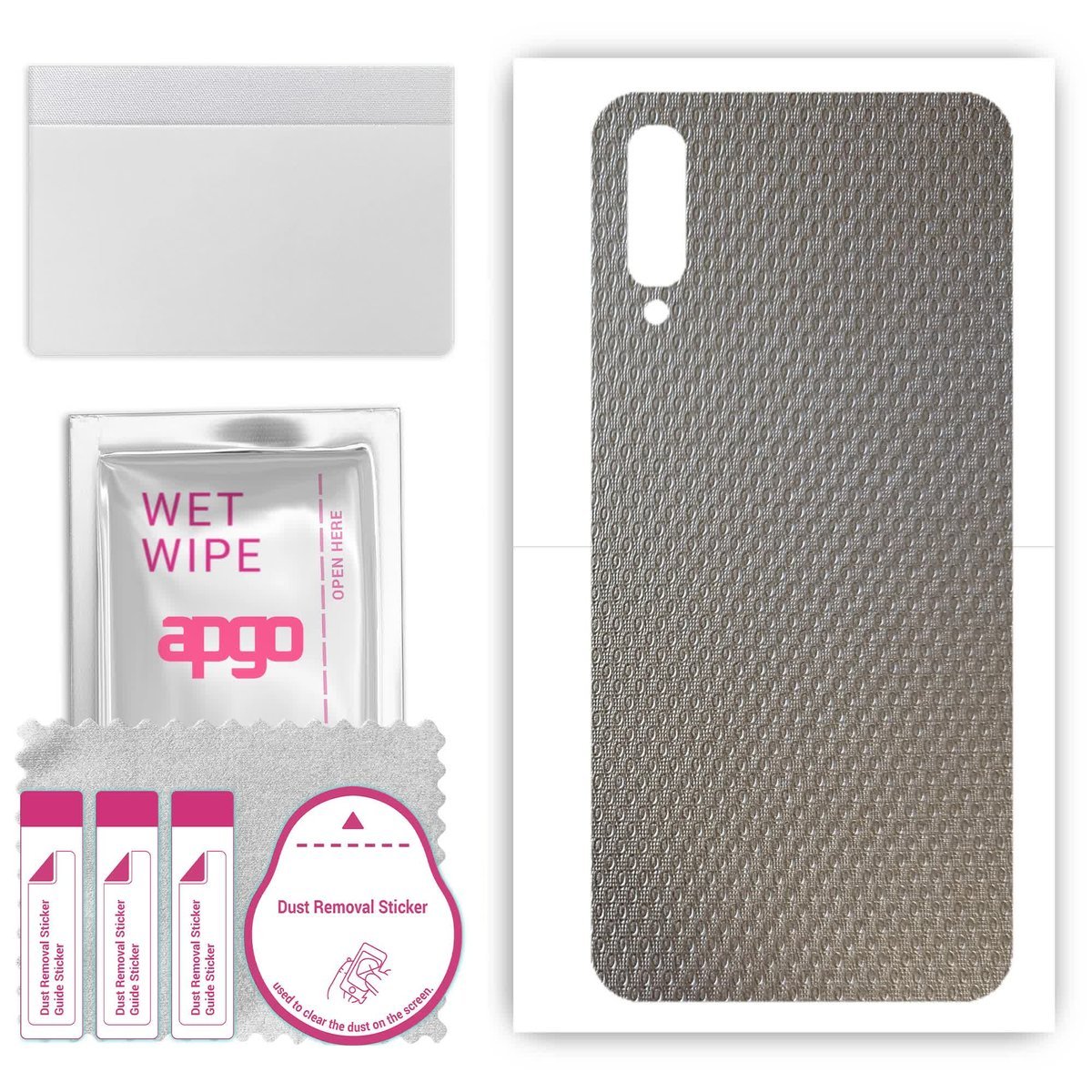 Folia naklejka skórka strukturalna na TYŁ do Samsung Galaxy A70 - Aluminium krople - apgo SKINS