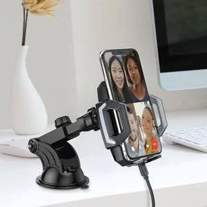 Choetech bezprzewodowa ładowarka Qi 10W uchwyt samochodowy z regulowanym ramieniem na deskę rozdzielczą + kabel USB - USB Typ C 1m czarny (T521-S) - Kable USB - miniaturka - grafika 5