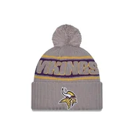Czapki damskie - New Era Minnesota Vikings NFL 2024 Sideline Sport Knit Szary Czapka z Pomponem - One-Size - miniaturka - grafika 1