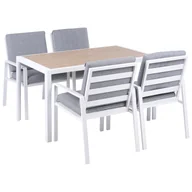 Meble ogrodowe - Zestaw ogrodowy dla 4 osób VISSO Szary/ biały - miniaturka - grafika 1
