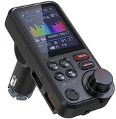 Transmitery FM - Bluetooth Car Nadajnik FM, Zapalniczka Samochodowa Bluetooth Muzyka Samochodowa Radio, Wsparcie MP3 Adapter Odtwarzacz, Głośnomówiący, Spotify, USB Travel Ładowarka, Wyświetlacz HD, SD Jack, Wtyczka - miniaturka - grafika 1