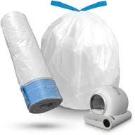 Kuwety dla kotów - Worki do Kuwety Automatycznej dla Kota GOMEDIA X30 15 szt Białe Mocne Taśma - miniaturka - grafika 1