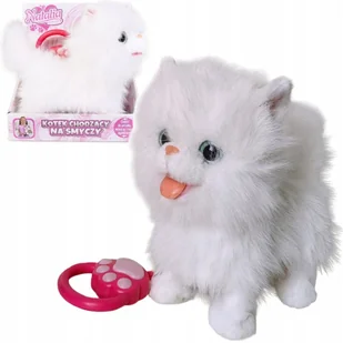 Maskotka interaktywna Kot chodzšcy na smyczy biały - Maskotki i pluszaki - miniaturka - grafika 1