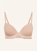 Biustonosze - Calvin Klein Biustonosz Usztywniany Sensual Stretch Love beige - miniaturka - grafika 1