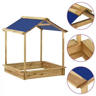 VidaXL Lumarko Ogrodowy domek do zabawy z piaskownicą, 128x120x145 cm, sosna 315631 VidaXL - Place zabaw - miniaturka - grafika 1