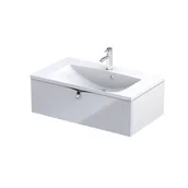 Szafki łazienkowe - Szafka łazienkowa pod umywalkę Oristo Siena 80 cm biały połysk OR45-SD1S-80-1 - miniaturka - grafika 1