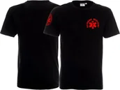 Odzież robocza - Promostars LPP - Koszulka ratownicza czarna męska - nadruk FLUO przód + rękawek - miniaturka - grafika 1