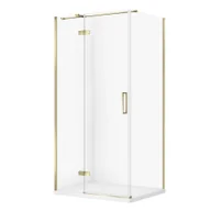 Kabiny prysznicowe - Kabina prysznicowa Cersanit Jota 100x80x195 prostokątna złoty transparentne z brodzikiem tako slim 4cm biały S601-383 - miniaturka - grafika 1