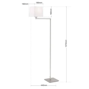 Lampa stojąca z tkaniny Carlton, nikiel matowy - Lampy stojące - miniaturka - grafika 3