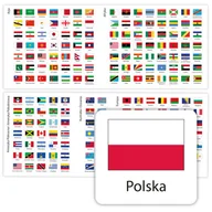 Pasmanteria - FLAGI PAŃSTW Świata KODY PAŃSTW NAKLEJKI na kufer motocyklowy - miniaturka - grafika 1