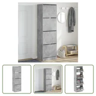 Szafki na buty - The Living Store Szafka na buty z 4 klapami betonowa szara 60x42x204 cm - miniaturka - grafika 1