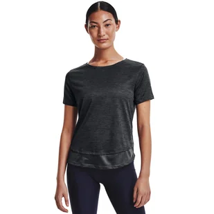 Damska Koszulka z krótkim rękawem UNDER ARMOUR UA TECH VENT SS 1366129-001 – Czarny - Koszulki i topy damskie - miniaturka - grafika 1