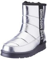 Botki damskie - Love Moschino Damskie botki Ja24103h1fjzg, Srebrny, 35 EU - miniaturka - grafika 1