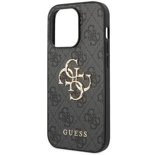 Guess GUHCP15X4GMGGR iPhone 15 Pro Max 6.7" szary/grey hardcase 4G Big Metal Logo - Etui i futerały do telefonów - miniaturka - grafika 6