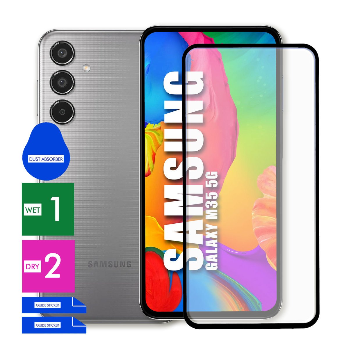 SZKŁO OCHRONNE DO SAMSUNG GALAXY M35 5G HARTOWANE 9H PEŁNE CAŁY EKRAN 5D