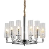 Lampy sufitowe - Lumina Deco Nowoczesny Chromowany Żyrandol Donatti W12 - miniaturka - grafika 1