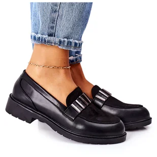 S.Barski Damskie Półbuty Czarne Montius - Półbuty damskie - miniaturka - grafika 1