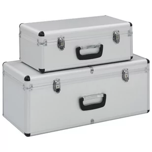 Vida Skrzynie do przechowywania 2 szt. srebrne aluminiowe V-91850 - Pudła i pojemniki do przechowywania - miniaturka - grafika 2