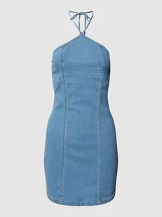 Sukienka jeansowa z wiązaniem na szyi model ‘NICKY’ - Sukienki - miniaturka - grafika 1
