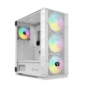 SAVIO OBUDOWA PC ARGB MESH/GLASS RAPTOR WHITE X1 - Obudowy komputerowe - miniaturka - grafika 2