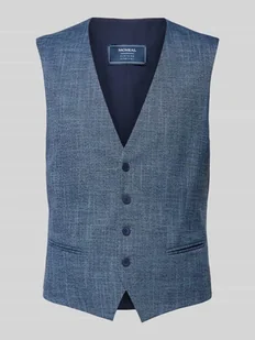 Kamizelka garniturowa o kroju slim fit z lamowanymi kieszeniami model ‘Emil’ - Kamizelki męskie - miniaturka - grafika 1