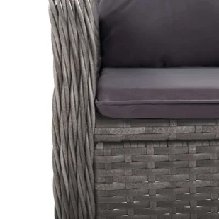3-częściowy zestaw ogrodowy bistro, rattan PE i szkło, szary - Meble ogrodowe - miniaturka - grafika 9