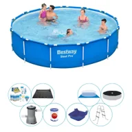 Baseny ogrodowe - Basen wraz z akcesoriami - Bestway Steel Pro 396x84 cm okrągły - miniaturka - grafika 1