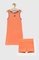 Dresy i komplety dla dziewczynek - adidas Performance komplet dziecięcy kolor pomarańczowy - miniaturka - grafika 1