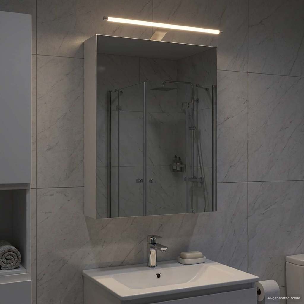 vidaXL vidaXL Szafka z lustrem do łazienki z półką Biały 50 x 14,5 x 70 cm