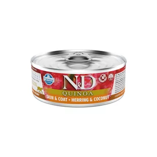 N&D N&D CAT QUINOA ŚLEDŹ & KOKOS 80g - Mokra karma dla kotów - miniaturka - grafika 1