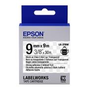 Etykiety do drukarek - Epson Label Cartridge Strong Adhesive LK-3TBW Black/Clear 9mm 9m C53S653006 - miniaturka - grafika 1