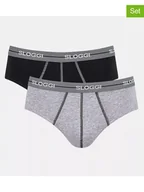 Majtki męskie - Sloggi Slipy (2 pary) "Start" w kolorze czarno-szarym - miniaturka - grafika 1