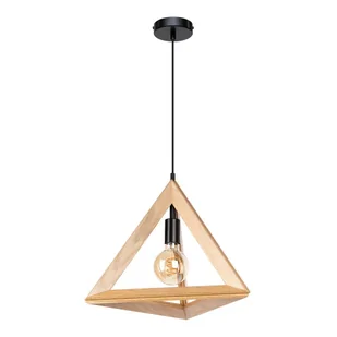 Lampa wisząca nowoczesna, Trigonon, 42x42x109 cm, czarny, dąb - Lampy sufitowe - miniaturka - grafika 1