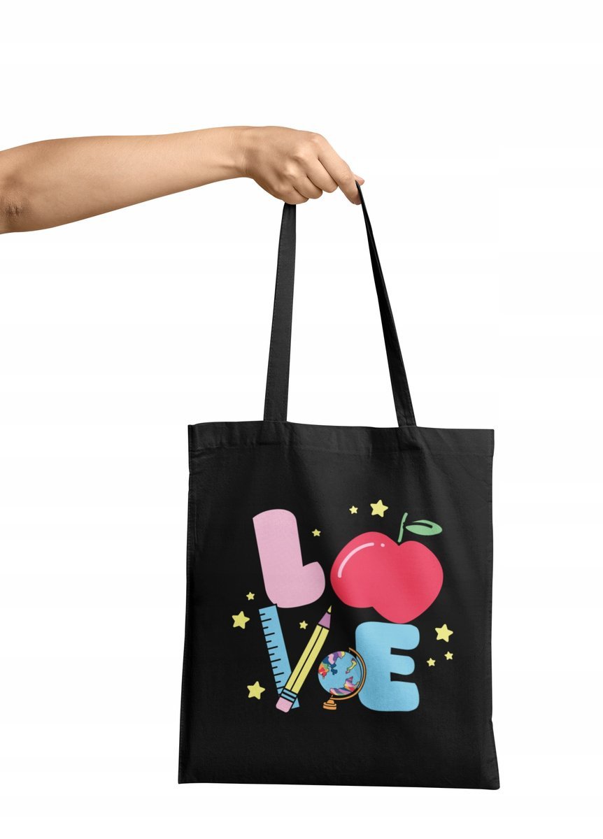 TORBA SHOPPER MATERIAŁOWA NA RAMIĘ PREZENT NAUCZYCIELA NAUCZYCIELKI NAPISY