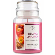 Świece - Purple River Sojowa Naturalna Świeca Zapachowa W Szkle 22 Oz 623 G - Red Apple Cinnamon - miniaturka - grafika 1