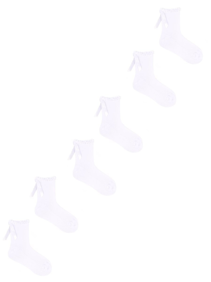 Skarpety dziewczęce ażurowe gładkie ze wstążką 3PAK 27-30 YOCLUB