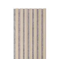 Panele ścienne i boazeria - Panele ścienne 3D Lamel na szarym filcu 265x30 cm Jesion 7 lameli - miniaturka - grafika 1