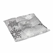 Poduszki na krzesła - Świąteczne siedzisko Płatki śniegu szary, 40 x 40 cm - miniaturka - grafika 1