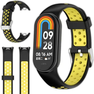 Pasek opaskaperforowana Vanfone do Xiaomi Smart Mi Band 8/9, czarno-żółty - Akcesoria do smartwatchy - miniaturka - grafika 1