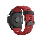 Akcesoria do smartwatchy - PASEK DO ZEGARKA GARMIN FENIX 3/3 HR/5X PLUS CZERWONY SILIKON WODOODPORNY - miniaturka - grafika 1