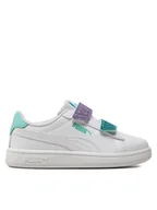 Buty dla dziewczynek - Puma Sneakersy Smash 3.0 395609 03 Biały - miniaturka - grafika 1