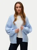 Swetry damskie - Vero Moda Kardigan Maybe 10273101 Błękitny Oversize - miniaturka - grafika 1