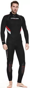 Cressi Men's Castoro Man Monopiece Wetsuit Mokry skafander z neoprenu o grubości 5mm ,Czarny/Czerwony ,XL ,XLR106435 - Pianki do pływania - miniaturka - grafika 1