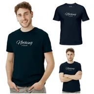 Koszulki męskie - Koszulka męska BAWEŁNA TURECKA granatowa z nadrukiem, T-shirt Captain Mike 6XL - miniaturka - grafika 1