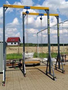 Wciągarka mobilna z wciągnikiem i wózkiem z napędem ręcznym łańcuchowym (udźwig: 500 kg, wysokość podnoszenia: 3,5m) 50481952 - Wciągarki - miniaturka - grafika 1
