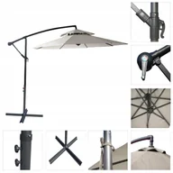 Parasole ogrodowe - PARASOL OGRODOWY DUŻY SOLIDNY SKŁADANY 2,7 M Z WYSIĘGNIKIEM REGULACJA XXL - miniaturka - grafika 1