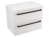 Szafki łazienkowe - Szafka Wisząca Z Blatem ATH 60 cm - Biały Mat - Uchwyty Czarne Matowe - miniaturka - grafika 1