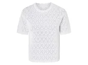 Swetry damskie - esmara® Sweter ażurowy damski z bawełny (Biały, M(40/42)) - miniaturka - grafika 1